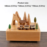 Tunnel Train Clockwork Music Box Music Bell Wooden Music Box Craft Items Home Decoration Holiday Gifts Children's