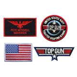 1set Military Patches 3D Embroidery TOP GUN Aviation Pilot Tactical Badges Armband Clothing Backpack Decor Applique