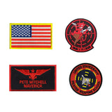 1set Military Patches 3D Embroidery TOP GUN Aviation Pilot Tactical Badges Armband Clothing Backpack Decor Applique