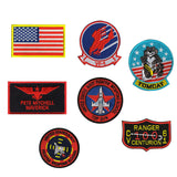 1set Military Patches 3D Embroidery TOP GUN Aviation Pilot Tactical Badges Armband Clothing Backpack Decor Applique