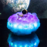 New LED Colorful Cloud Astronaut Night Light Remote Control Bedside Light Bedroom Light Christmas Decoration Light