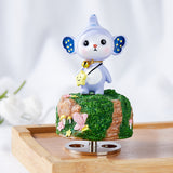 DIY Cartoon Elf Music Box Rotating Clockwork Musical Boxes Cute Animal Desktop Ornaments Children's Day Birthday Gift for Girls